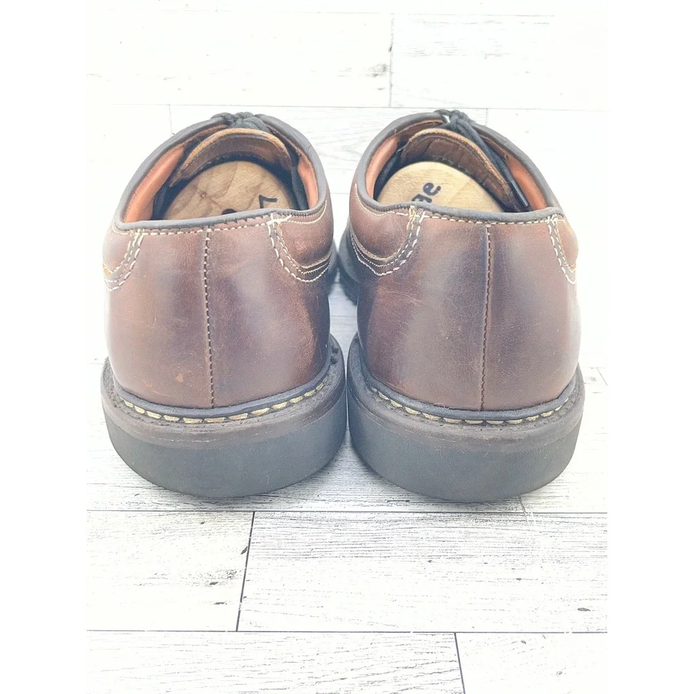 Allen Edmonds Wilbert Brown Leather Split Toe Derby Shoe Men 11D Handcrafted USA